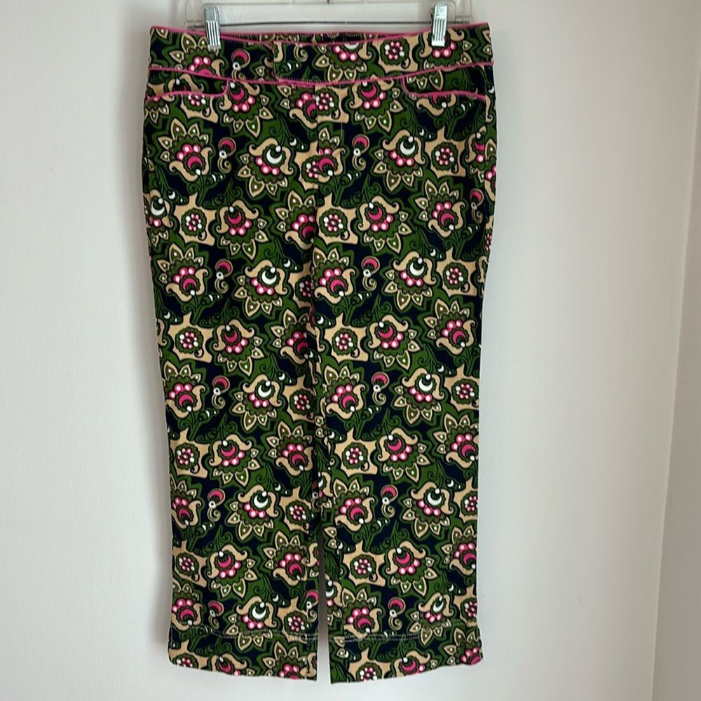 Lilly Pulitzer Women vintage Palm Beach fit corduroy ankle pants paisley size 8